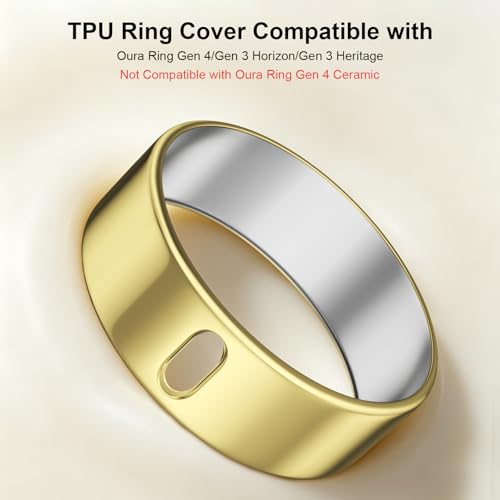 TPU Ring Cover for Oura Ring 4/3 - Gold, Silver, Rose Gold - Size 8