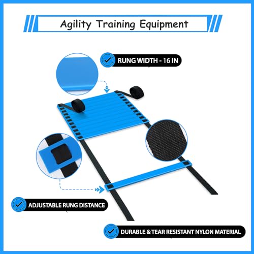Soccer Agility Training Equipment Set - Large 20Ft Ladder & 12 Cones