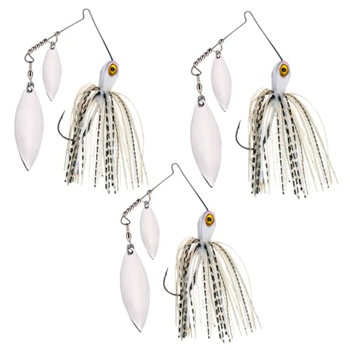 Reaction Tackle Tennessee Shad Spinner Bait 1/2 Oz - Compact Vibration Lure for Bass Trout Pike Salmon Walleye (3-Pack)