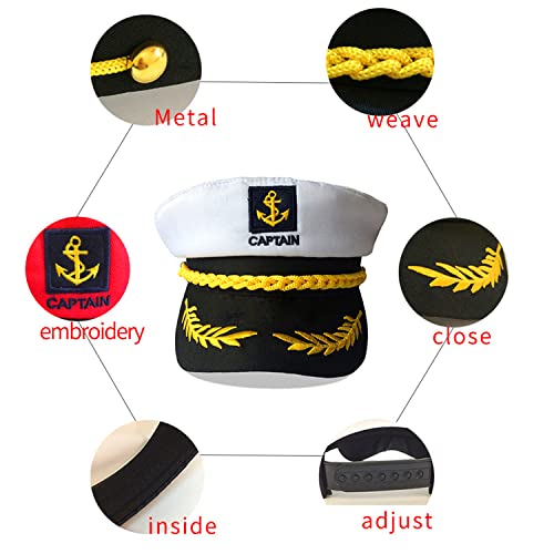 N-KONGJIAN Yacht Captain Hat – Adjustable Flat Sailor Cap (Black) for Men & Women