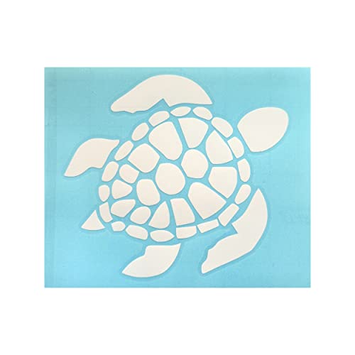 Sea Turtle Vinyl Transfer Sticker Decal - 3in x 2.7in, White
