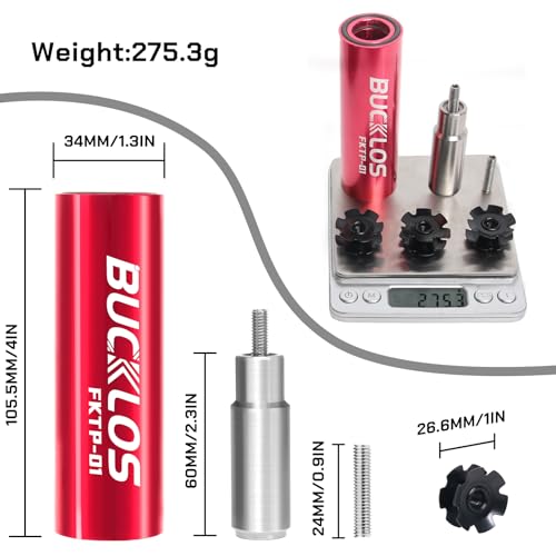 BUCKLOS Professional Edition Bike Fork Star Nut Setting Install Tool Kit for 1" & 1-1/8" Fork Tubes