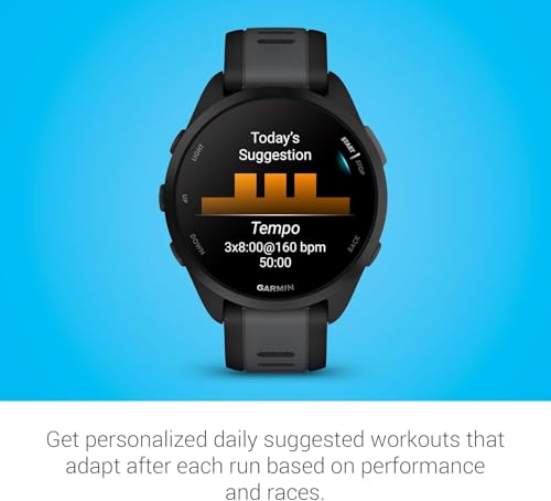 Garmin Forerunner 165 GPS Smartwatch - Black/Slate Grey