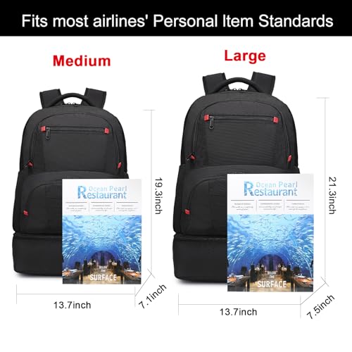 Seyfocnia 21-Inch Waterproof Gym Backpack for Men with Shoe Compartment - Casual Black