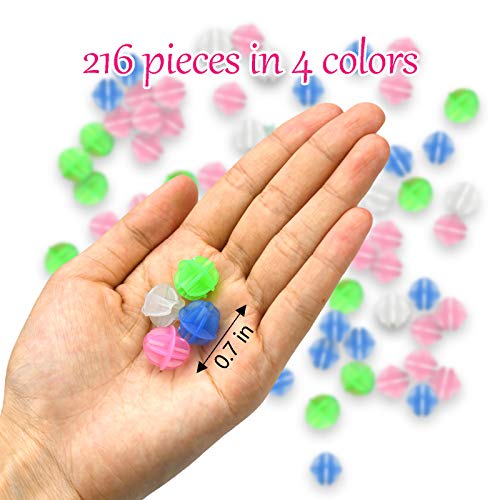 Glow in The Dark Bike Spoke Beads - 216 PCS Multicolor Set