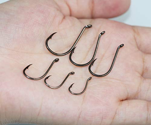 Black Octopus Beak Fishing Hooks - 100pcs, Size 6#