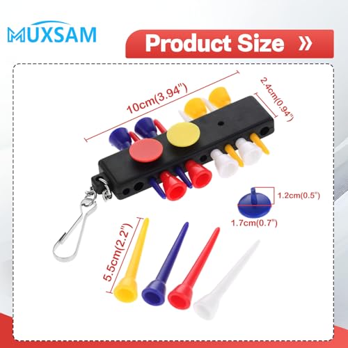 Golf Tee Holder with Keychain - 12 Tees & 3 Ball Markers - Black
