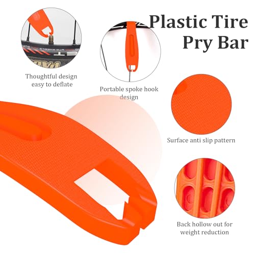 Bike Tire Levers Set - 6 Pcs Stainless Steel & Plastic Tools