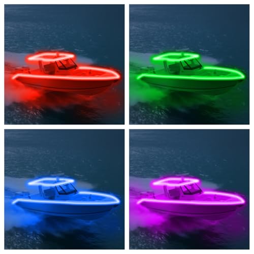 Vbakor Waterproof 50FT RGB Marine LED Strip Lights for Boats, Pontoon & Yacht