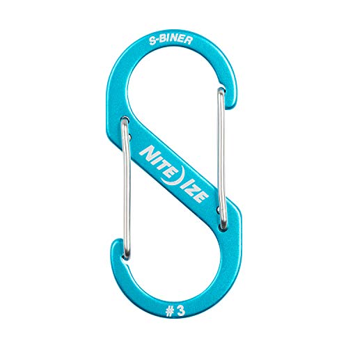 Dual Carabiner S-Biner Size 3 - Lightweight Aluminum, Blue