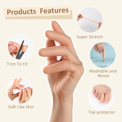 Silicone Gel Finger Cots - Reusable Fingertip Protectors for First Aid