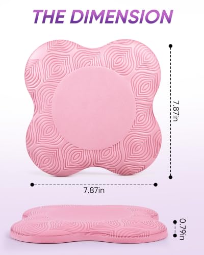 Yoga Knee Pads - Non-Slip TPE Cushion for Pilates & Exercise - Pink