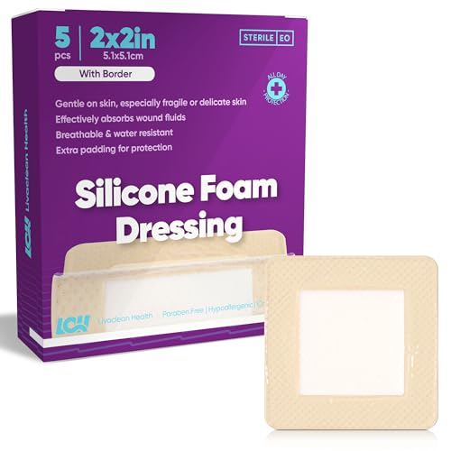 Silicone Foam Dressing 2x2 - Adhesive Bandages for Wounds
