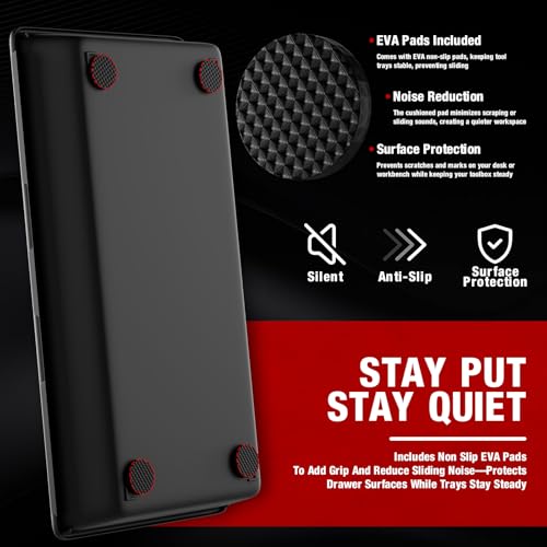 ¡¼48PCS & 5 Sizes¡½ Tool Box Organizer Tray, Toolbox Drawer Organizer with Non-Slip Pads, Desk Drawer Divider Set, Fits Rolling Tool Chest Cabinet for Garage & Workbench