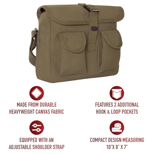 Rothco Canvas Shoulder Bag - Olive Drab Vintage Crossbody Utility Bag