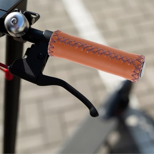 Comfort Bicycle Handlebar Grips - Brown Synthetic Leather