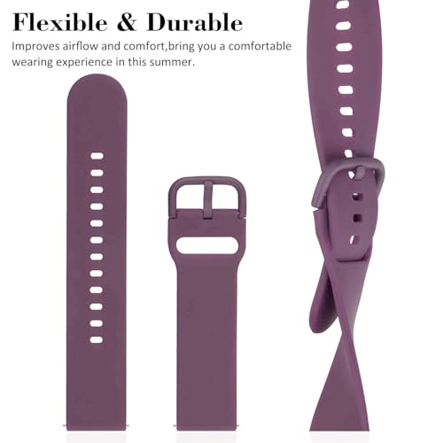 22mm Silicone Watch Bands - 3 Pack in Stone/Smoke Violet