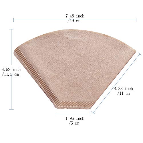 Size #4 Unbleached Cone Coffee Filters - 100 Count Paper Filters