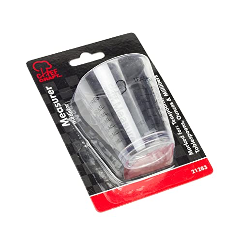 1 Ounce Plastic Shot Glass Measurer - Clear Measuring Tool