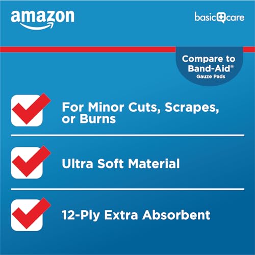 Sterile Gauze Pads 4x4" - Extra Absorbent Wound Dressing, 50 Count