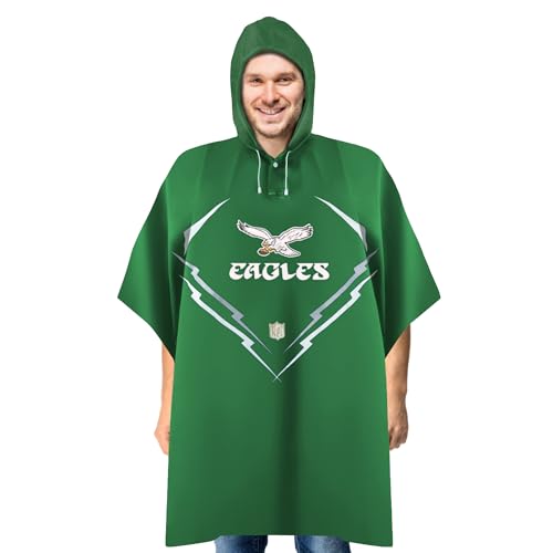 NFL Waterproof Rain Poncho - Philadelphia Eagles Team Color