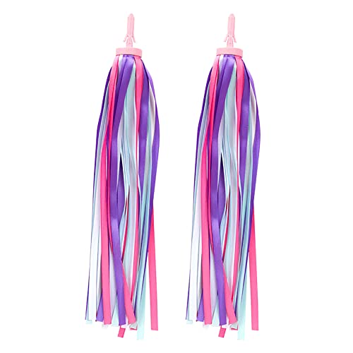 Bike Handlebar Streamers - 25cm Ribbon Tassels for Kids Bikes - Purple