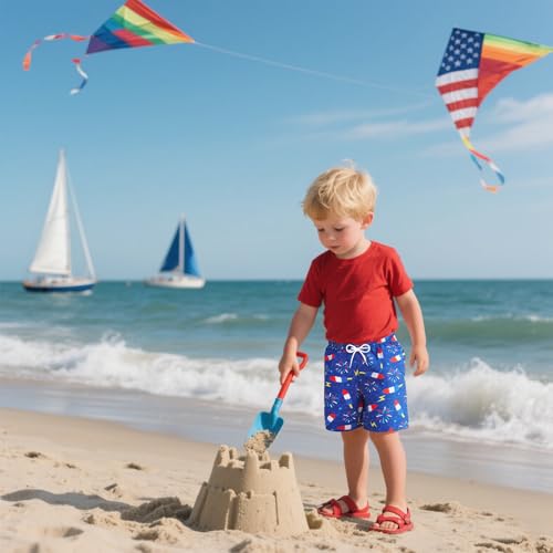 Boys Swim Trunks with Mesh Liner - Sizes 4-12T