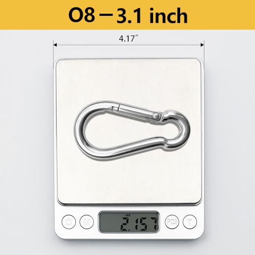 3 Inch Heavy Duty Stainless Steel Carabiner Clips - 4 Pack