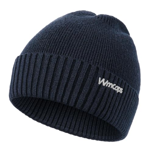 Soft Warm Knit Beanie Hat for Men & Women - Navy Blue