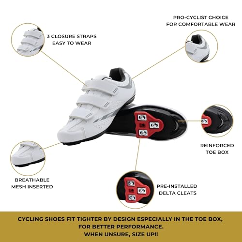 Indoor Cycling Shoes for Women - White Delta Cleats
