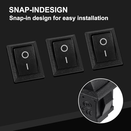 5PCS Mini Rocker Switch KCD1-101 12V SPST Toggle Switch - Square