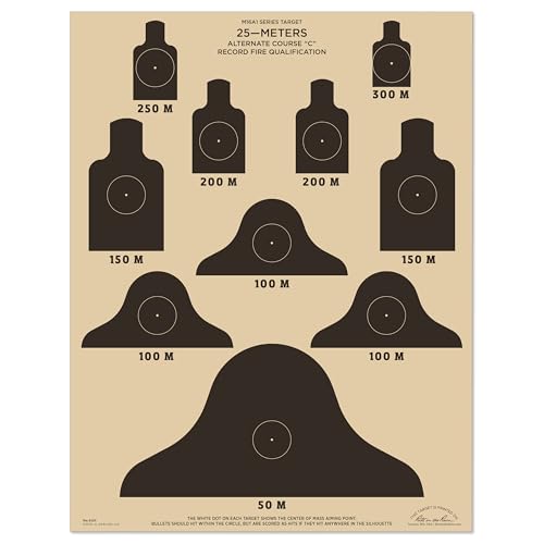 Rite in the Rain Weatherproof Tactical Targets for M16A1, 17 x 22 Inches, Tan, Pack of 10
