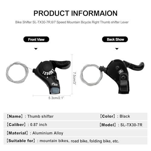 RainFlowwer SL-TX30-7R 7-Speed Bike Shifter for Mountain, City, Folding Bicycles