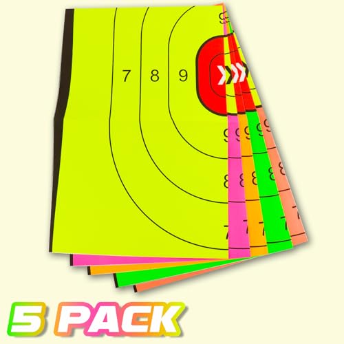 Silhouette Shooting Targets 23x35 Inch - 5 Pack Fluorescent Multi Color