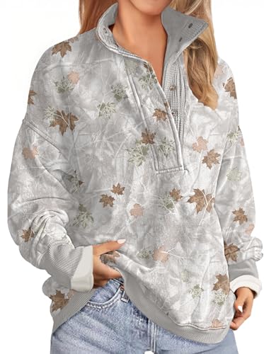 Soesdemo Oversized Mock Neck Fleece-Wleece Sweatshirt for Women, Long Sleeve Tunic Pullover