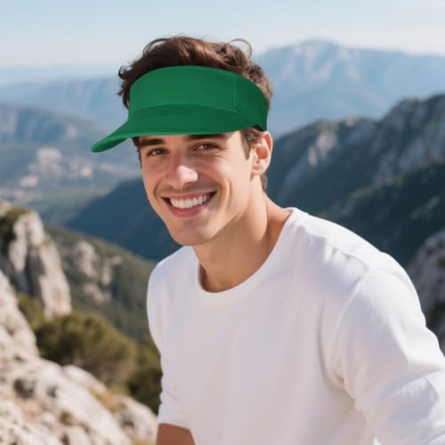 Adjustable Sun Visor Hat for UV Protection - One Size Green