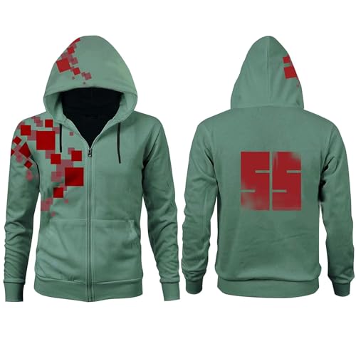 Nagito Komaeda Cosplay Jacket - 3D Print Hoodie Green, X-Large