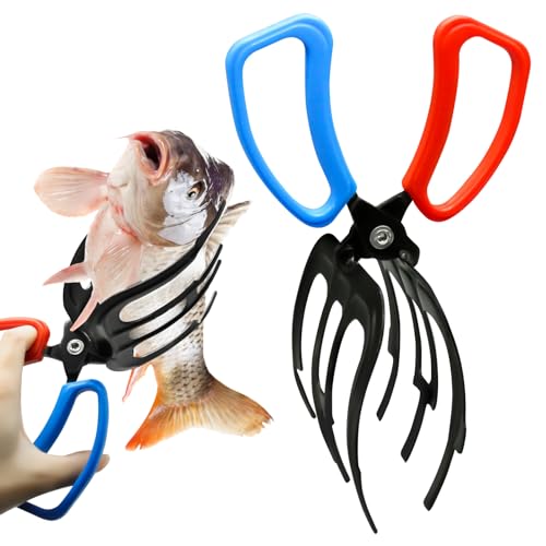 3 Claw Fish Gripper Tool - Metal Fishing Grips with Anti-Slip Handles