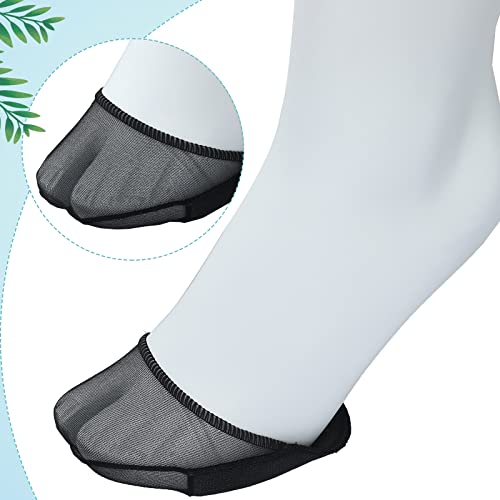 Toe Topper Socks for Women - 10 Pairs with Padding - Black