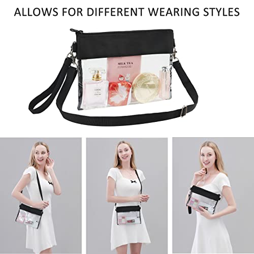 Clear Stadium Bag - Transparent Crossbody Purse for Events