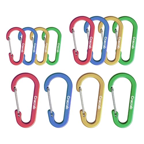 Carabiner Clip Variety Pack - Small, Medium, Large - 12 Colors