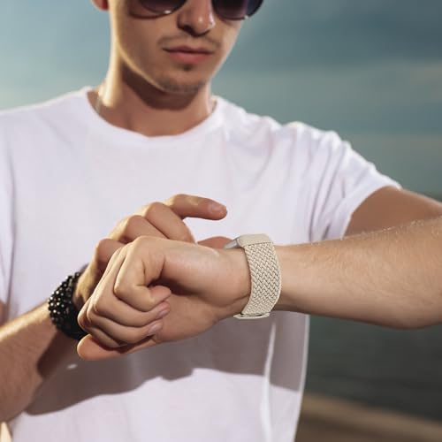 Magnetic Braided Nylon Strap for Fitbit Charge 6/5 - 01 Starlight