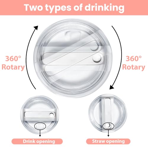40 oz Tumbler Replacement Lid - Clear White Sliding Straw Cover