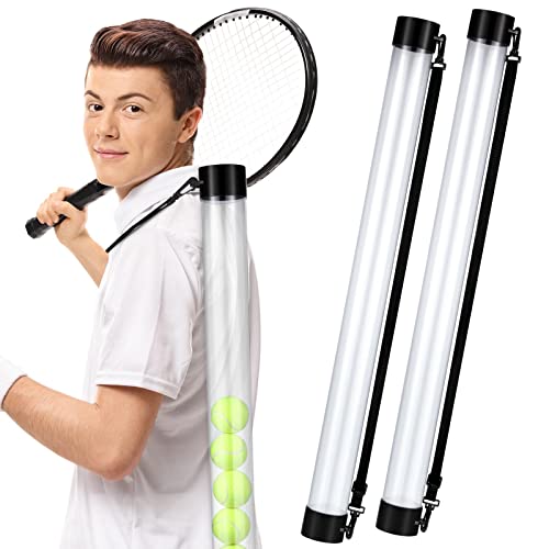 Tennis Ball Pickup Tube - 2 Pack with Shoulder Strap - Clear