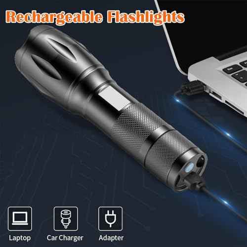 5 Pack Red Flashlight Rechargeable, Green Light Flashlight, Blue Light Flashlight£¬Long Range Powerful, 4 in 1 Multi-Color, White, Red, Blue and Green Lights, 4 Color Modes for Camping,Outdoor