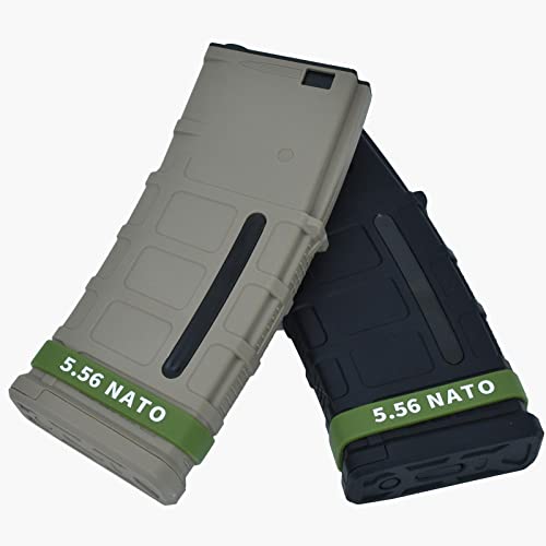 12 Pack 5.56 NATO Magazine Marking Bands - Army Green & White