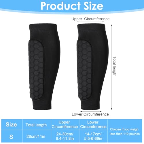 Youth & Adult Soccer Shin Guards with Honeycomb Pads - Small