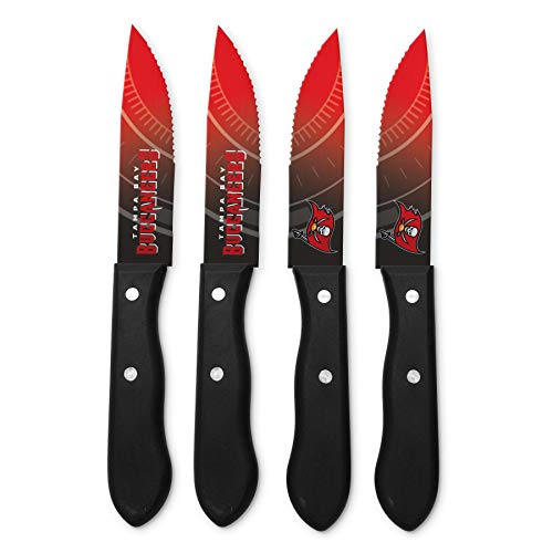 9.5-Inch Tampa Bay Buccaneers Steak Knives Set - 4 Serrated Knives
