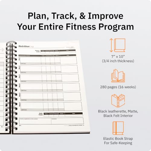 SaltWrap Daily Fitness Journal & Workout Planner 7x10 Inches - Food & Exercise Log Book