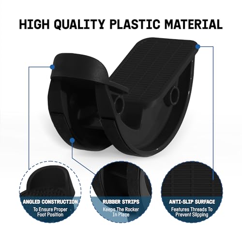Calf Stretching Foot Rocker - Ergonomic Massager for Plantar Fasciitis Relief - Black